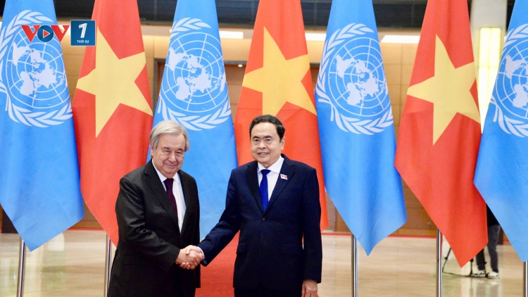Chủ tịch Quốc hội Trần Thanh Mẫn hội kiến Tổng thư ký Liên hợp quốc António Guterres
