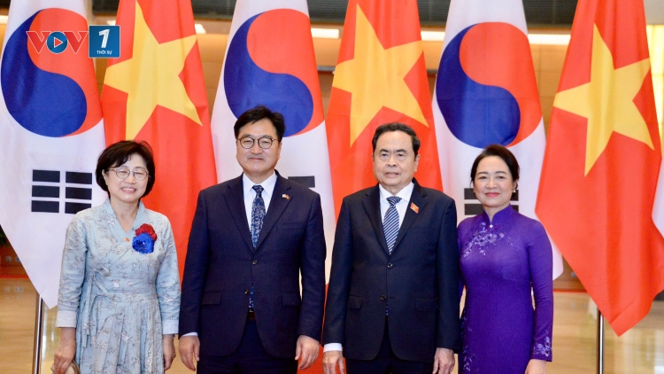 Chủ tịch Quốc hội Trần Thanh Mẫn hội đàm với Chủ tịch Quốc hội Hàn Quốc