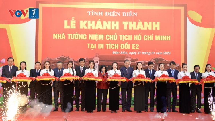 Tổng Bí thư Tô Lâm dự lễ khánh thành Nhà tưởng niệm Chủ tịch Hồ Chí Minh tại Điện Biên