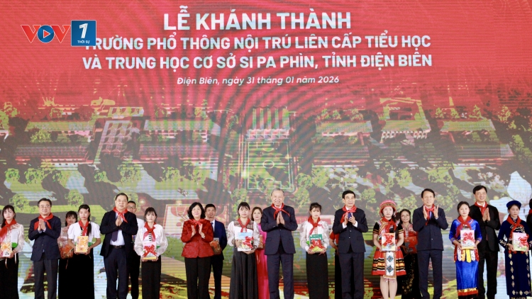 Tổng Bí thư Tô Lâm dự lễ khánh thành trường nội trú liên cấp Si Pa Phìn cho hơn 1.000 học sinh