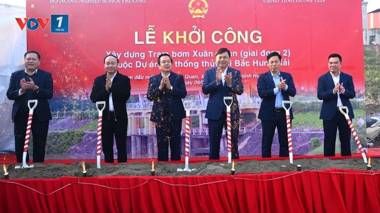 Hiện đại hóa hệ thống thủy nông Bắc Hưng Hải: Khởi công giai đoạn 2 trạm bơm Xuân Quan