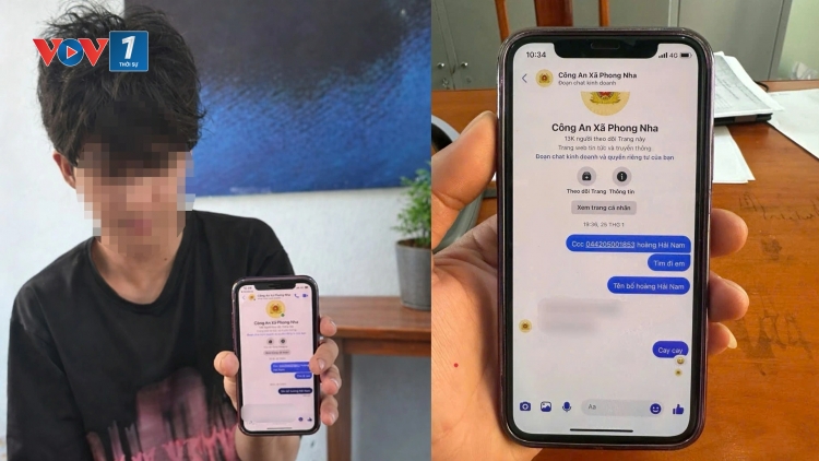 Nam thanh niên nhắn tin vào Fanpage của công an xã để thách thức