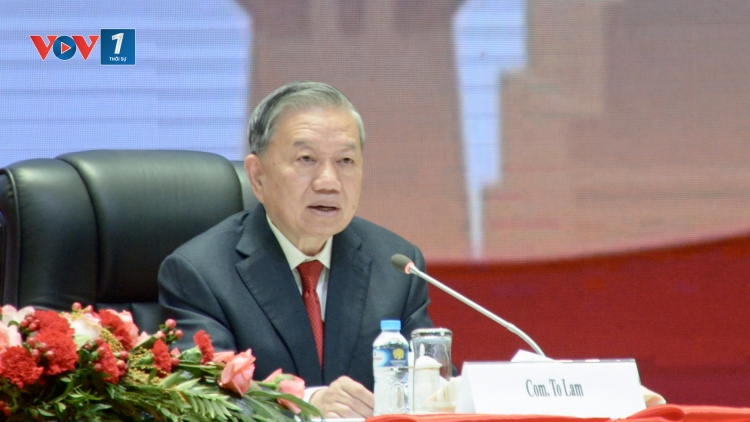 Tổng Bí thư Tô Lâm thông báo kết quả ĐH 14 tại Thủ đô Viêng – Chăn, Lào