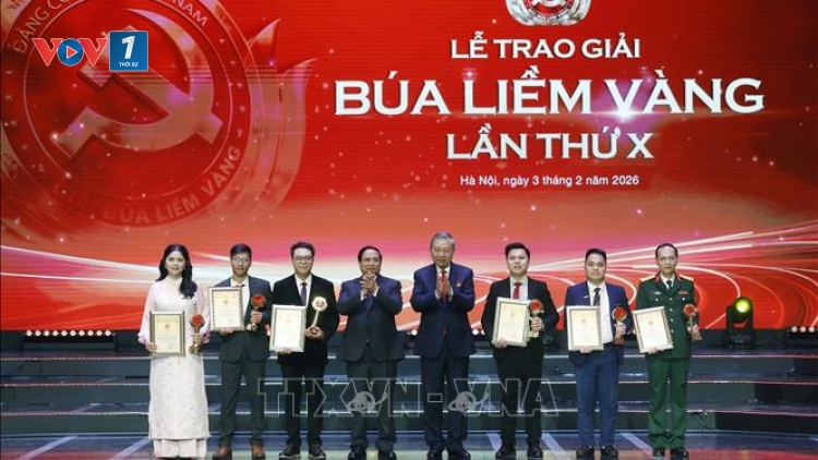 Tổng Bí thư Tô Lâm dự lễ trao Giải Búa liềm Vàng lần thứ X năm 2025