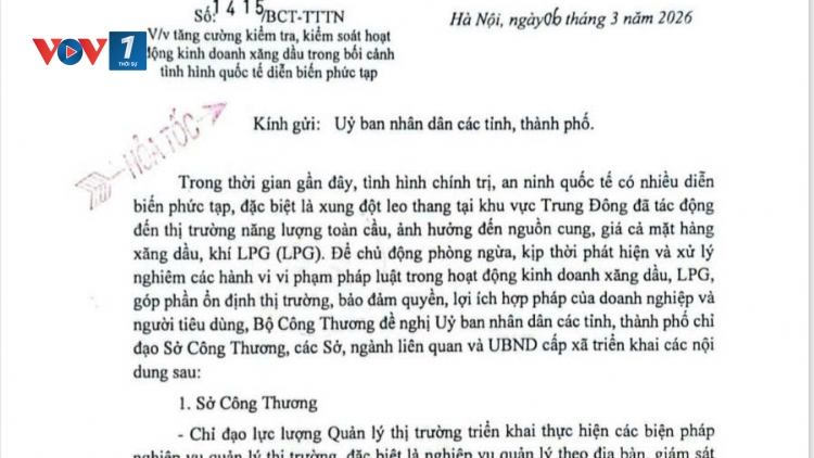 Bộ Công Thương hỏa tốc đề nghị các địa phương tăng cường kiểm tra hoạt động kinh doanh xăng dầu, LPG