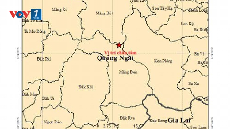 Động đất 3,6 độ Richter ở xã Măng Bút, rung lắc lan xa tới ven biển Quảng Ngãi