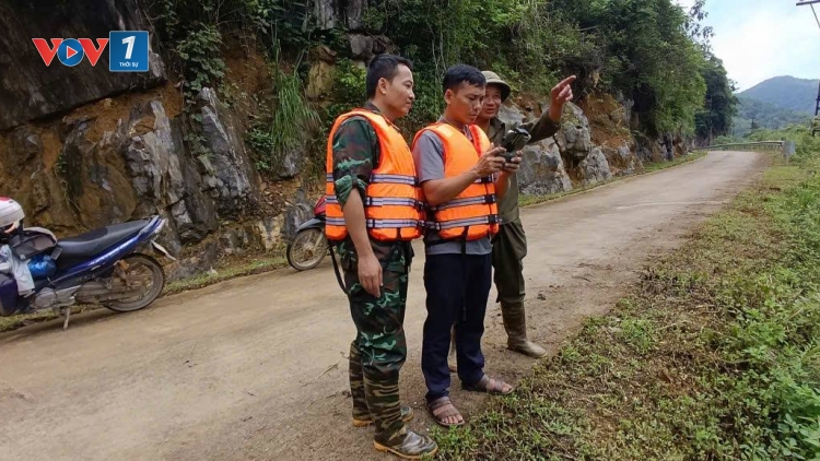 Cao Bằng: Huy động lực lượng, bay flycam tìm kiếm người dân mất tích do mưa lũ