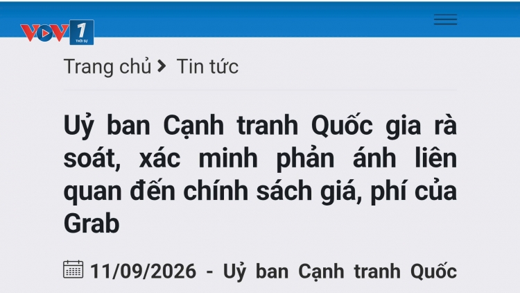 Ủy ban Cạnh tranh Quốc gia rà soát chính sách giá, phí của Grab