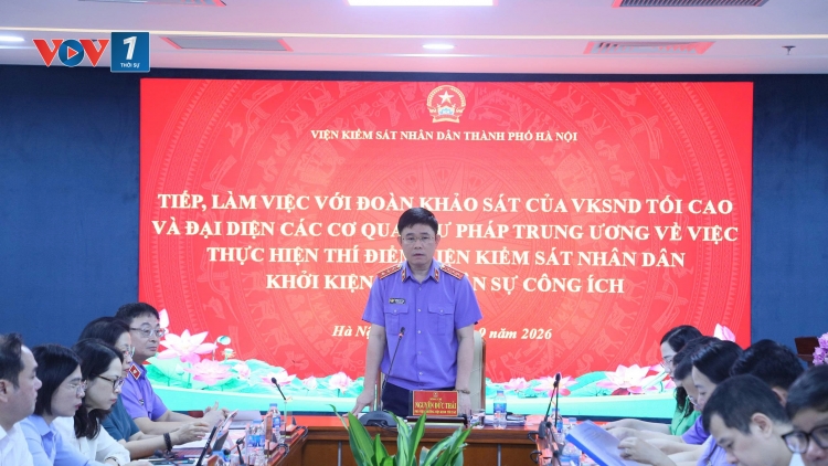 VKSND tối cao khảo sát việc thực hiện thí điểm tố tụng dân sự công ích tại VKSND TP Hà Nội.