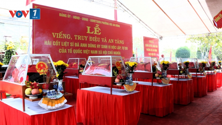 Truy điệu, an táng 14 hài cốt liệt sĩ tại Hội An