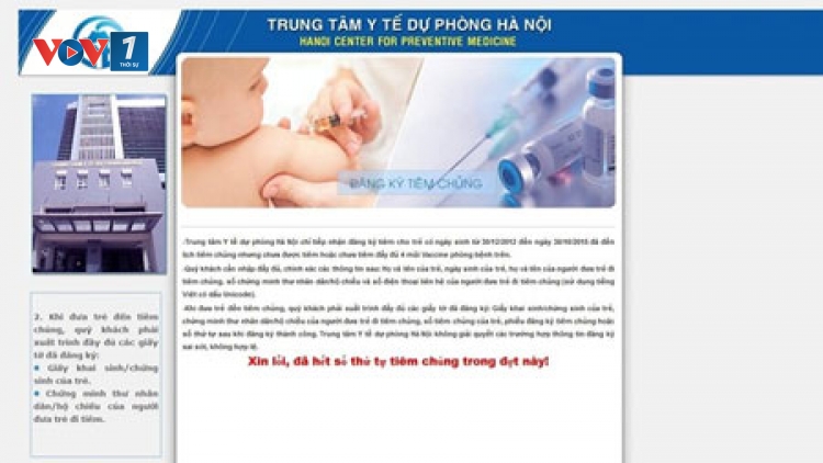 Hơn 3.000 liều văcxin dịch vụ 5 trong 1 tại Hà Nội đã được đăng ký hết chỉ sau 3 phút đăng ký qua mạng Internet (Thời sự chiều 29/12/2015)