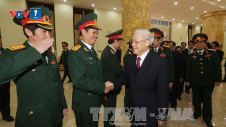 Tổng Bí thư Nguyễn Phú Trọng dự lễ công bố quyết định của Bộ Chính trị chỉ định Quân ủy Trung ương. (Thời sự chiều 10/5/2016)