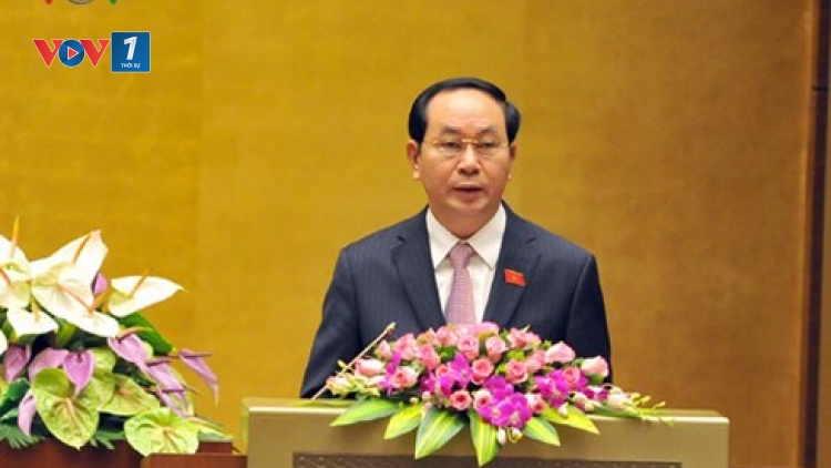 Tại phiên họp Quốc hội sáng nay, ông Trần Đại Quang, Chủ tịch nước nhiệm kỳ 2011-2016 tiếp tục được giới thiệu bầu làm Chủ tịch nước nhiệm kỳ 2016-2021 (Thời sự trưa 25/7/2016)