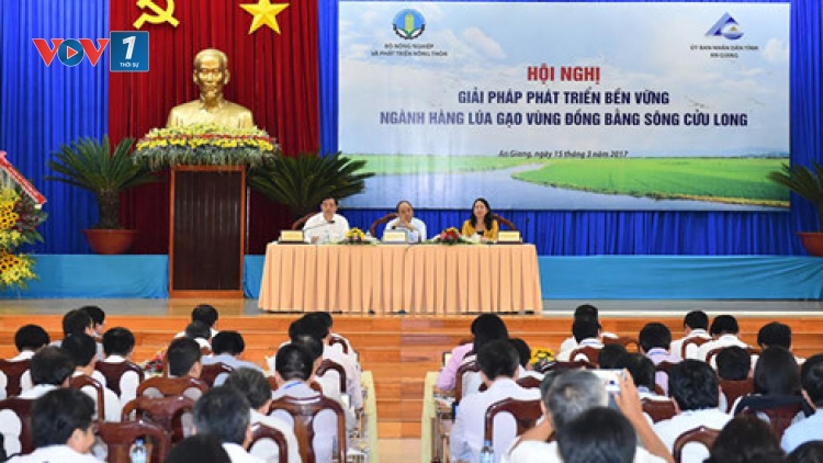 Thủ tướng Nguyễn Xuân Phúc dự Hội nghị về phát triển bền vững ngành hàng lúa gạo vùng Đồng bằng sông Cửu Long. (Thời sự trưa 15/3/2017)