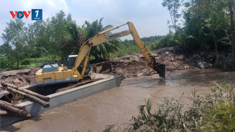 Sóc Trăng: Khẩn trương gia cố đê bao chống triều cường (15/11/2020)