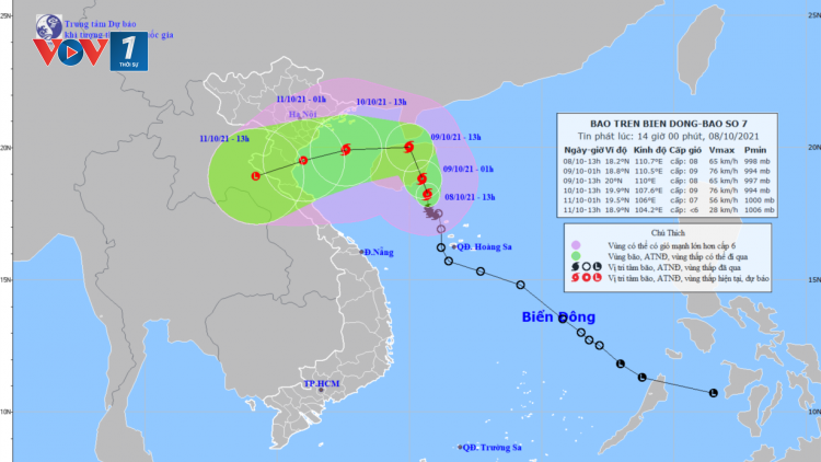 Bão số 7 có nhiều diễn biễn phức tạp (09/10/2021)