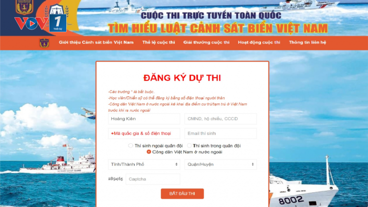 Tuyên truyền sâu rộng Luật Cảnh sát biển Việt Nam thông qua cuộc thi trực tuyến Tìm hiểu luật Cảnh sát biển Việt Nam (22/09/2021)
