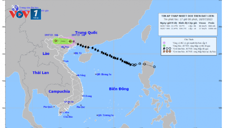 THỜI SỰ 18H CHIỀU 18/7/2023: Bão số 1 suy yếu thành áp thấp nhiệt đới. Dự báo hoàn lưu bão sẽ gây mưa rất lớn tại khu vực Bắc Bộ. Các địa phương cần chủ động đề phòng lũ quét, sạt lở đất