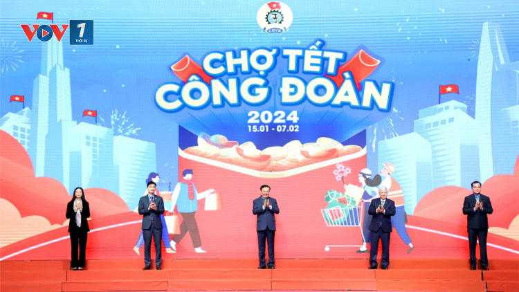 Ấm áp những phiên chợ Tết 0 đồng tiếp sức lao động nghèo (23/1/2024)