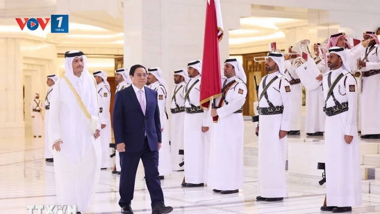 Thủ tướng Sheikh Mohammed bin Abdulrahman bin Jasim Al-Thani chủ trì lễ đón Thủ tướng Chính phủ Phạm Minh Chính thăm chính thức Nhà nước Qatar (31/10/2024)
