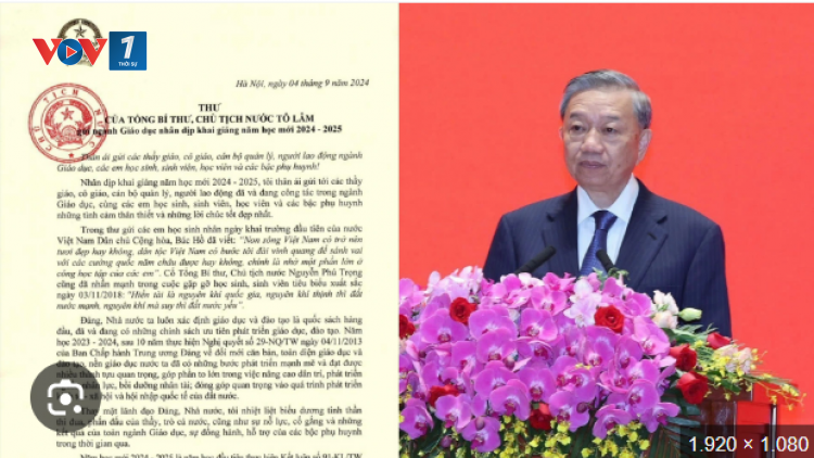 THỜI SỰ 6H SÁNG 5/9/2024: Thư Tổng Bí thư, Chủ tịch nước Tô Lâm gửi thư cho ngành giáo dục nhân Ngày khai giảng năm học mới.