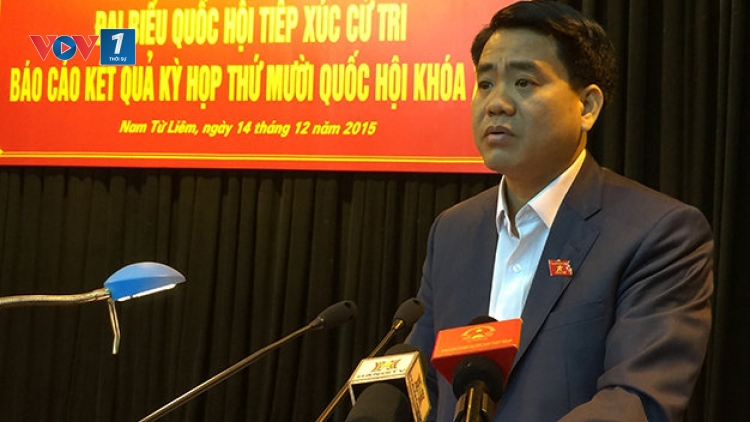 Cử tri thành phố Hà Nội nêu 32 vấn đề bức xúc của thành phố với tân
Chủ tịch Ủy ban nhân dân thành phố Hà Nội Nguyễn Đức Chung. (Thời sự chiều 14/12/2015)