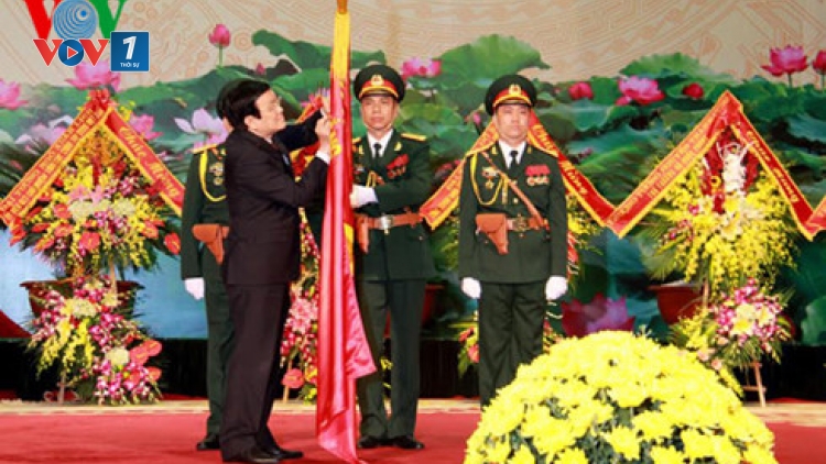 Chủ tịch nước Trương Tấn Sang dự kỷ niệm 70 năm Ngày truyền thống Ngành Quân nhu Quân đội và đón nhận Huân chương Quân công hạng nhì.(23/3/2016)