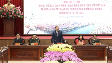 Tổng bí thư Tô Lâm thăm chúc Tết một số đơn vị