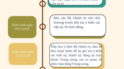 Infographic: Tiến độ đề án sáp nhập một số đơn vị hành chính cấp tỉnh trong Kết luận 127