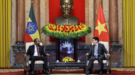 Chủ tịch nước Lương Cường tiếp Thủ tướng Ethiopia Abiy Ahmed Ali