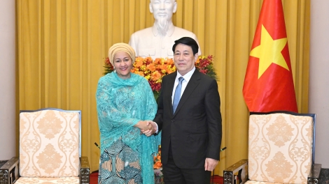 Chủ tịch nước Lương Cường tiếp Phó Tổng thư ký Liên hợp quốc Amina Mohammed