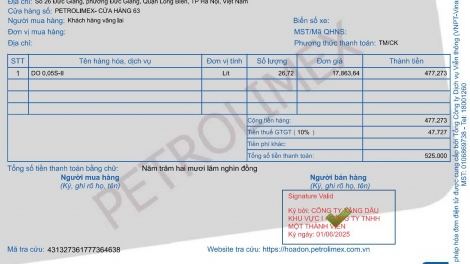 Từ 01/6/2025, Petrolimex sẽ áp dụng quy trình phát hành hóa đơn điện tử bán xăng dầu trên toàn quốc 