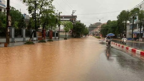 Mưa lớn gây ngập úng cục bộ tại Yên Bái