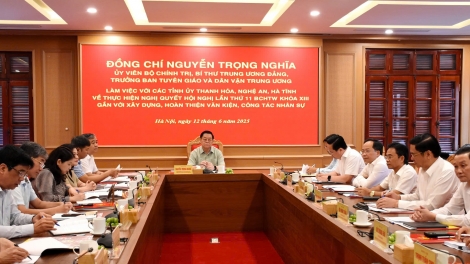 Ông Nguyễn Trọng Nghĩa làm việc với các tỉnh Nghệ An, Thanh Hóa, Hà Tĩnh