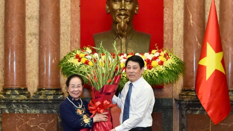 Chủ tịch nước Lương Cường gặp mặt đoàn đại biểu Hội Khuyến học tiêu biểu toàn quốc