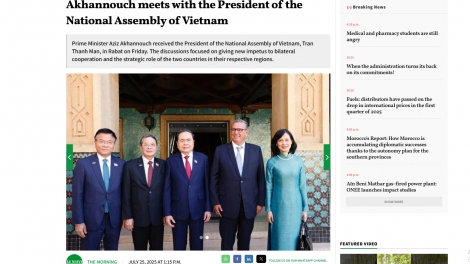 Báo chí Morocco đưa tin đậm nét về chuyến thăm của Chủ tịch Quốc hội Trần Thanh Mẫn