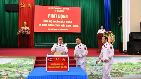 Lữ đoàn 125 phát động ủng hộ Nhân dân Cuba
