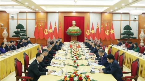 Tổng Bí thư Tô Lâm tiếp Uỷ viên trưởng Nhân đại toàn quốc Trung Quốc