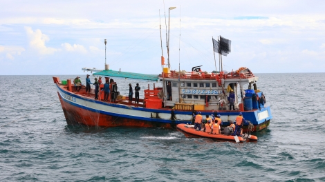 Cảnh sát biển Việt Nam kiểm tra công tác IUU tại vùng biển giáp ranh Việt Nam - Malaysia - Thái Lan