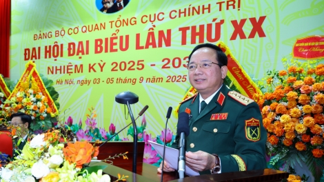 Đại tướng Trịnh Văn Quyết dự và chỉ đạo Đại hội đại biểu Đảng bộ Cơ quan Tổng cục Chính trị