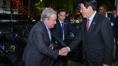 Chủ tịch nước Lương Cường chủ trì chiêu đãi trọng thể Tổng Thư ký Liên hợp quốc