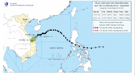 Bão số 12 suy yếu thành áp thấp nhiệt đới