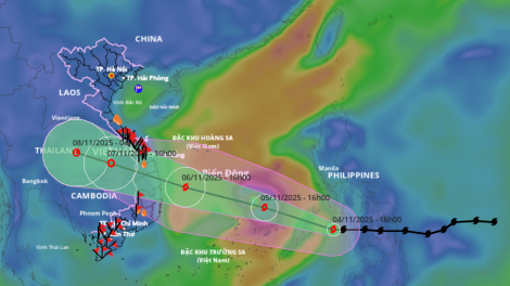 Bão Kalmaegi tiến nhanh vào biển Đông