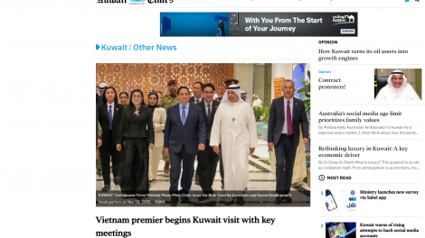 Truyền thông Kuwait đưa tin đậm nét về chuyến thăm của Thủ tướng Phạm Minh Chính