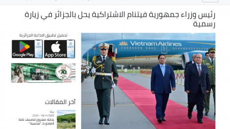 Truyền thông Algeria đưa tin đậm nét về chuyến thăm của Thủ tướng Phạm Minh Chính