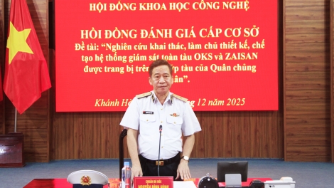 Quân chủng Hải quân nghiệm thu đề tài hệ thống giám sát toàn tàu OKS và ZAISAN bảo đảm an toàn tàu