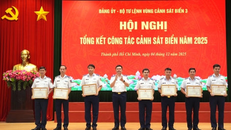 Bộ Tư lệnh Vùng Cảnh sát biển 3: Hoàn thành toàn diện nhiệm vụ năm 2025