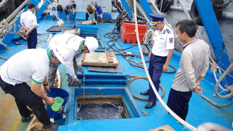 Vùng Cảnh sát biển 3 bắt giữ tàu cá chở khoảng 100.000 lít dầu DO không rõ nguồn gốc