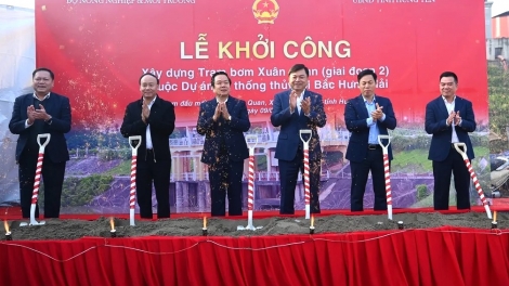 Hiện đại hóa hệ thống thủy nông Bắc Hưng Hải: Khởi công giai đoạn 2 trạm bơm Xuân Quan