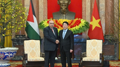 Chủ tịch nước Lương Cường tiếp Chủ tịch Hạ viện Jordan Mazen Turki El Qadi